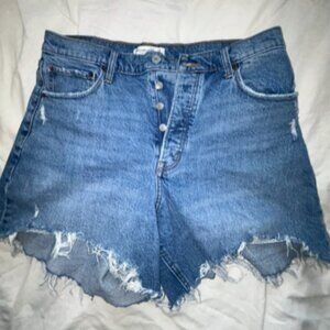 Abercrombie & Fitch The Dad Short High Rise Light Wash Casual